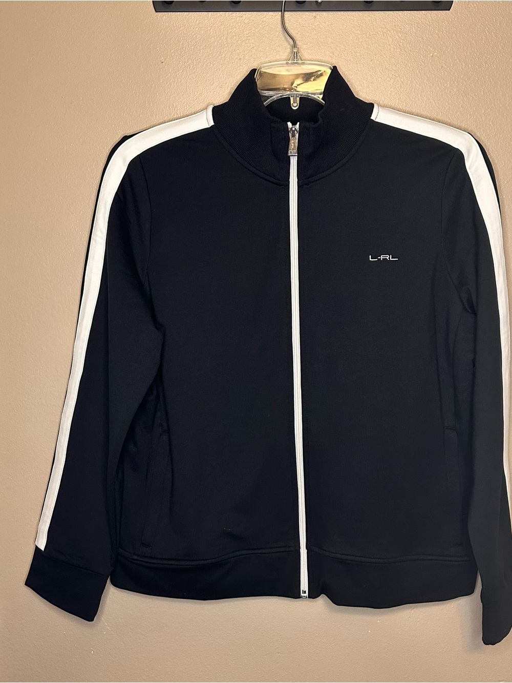 L-RL Black & White Varsity Track Jacket